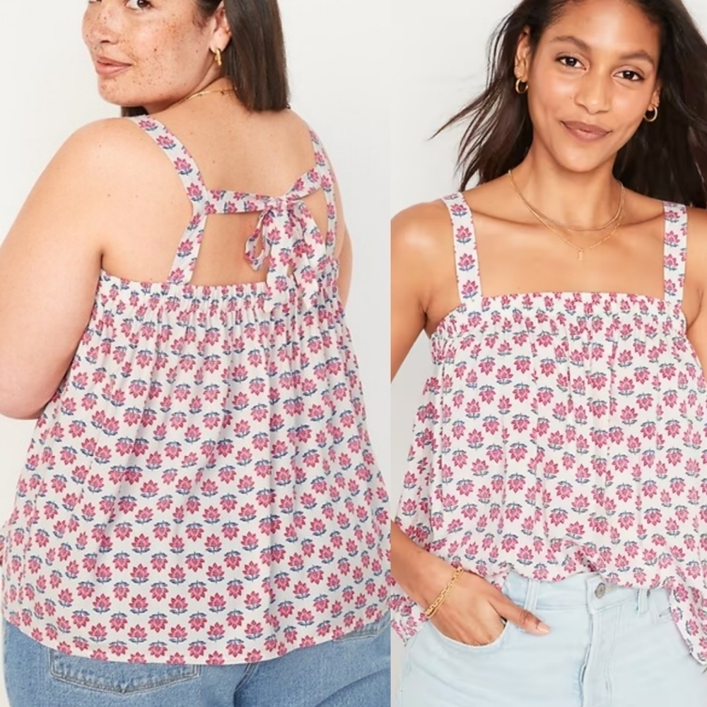 NWOT OLD NAVY TIE BACK SWING CAMI BLOUSE SIZE 3X
